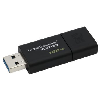 Kingston DataTraveler 100 G3- DT100G3-218GB USB 3.0, 3.1 Clé USB , 128 GB, Noir